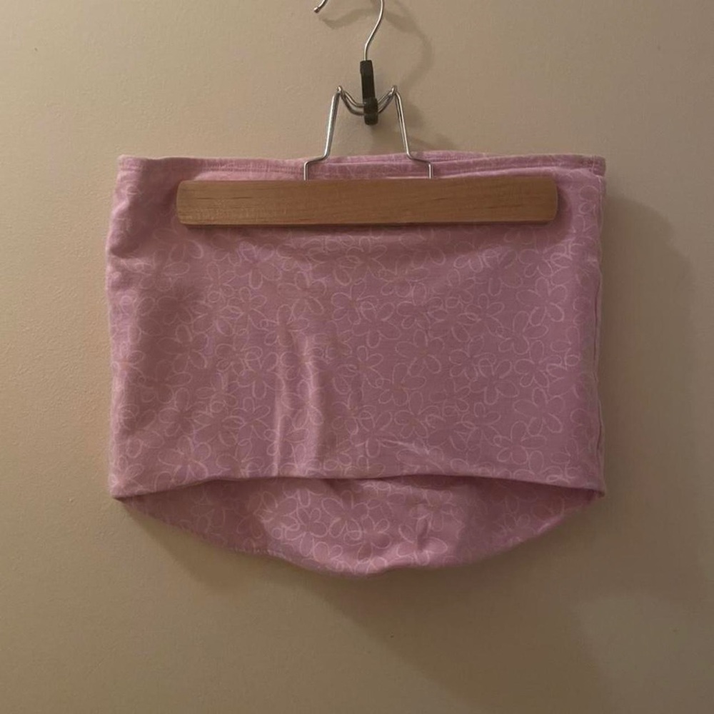 Pink flower tube top